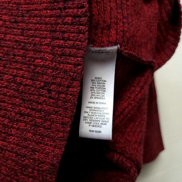 Express Soft Knit Sweater Size Small Short Sleeve Rust Red Heathered Womens - Picture 7 of 10